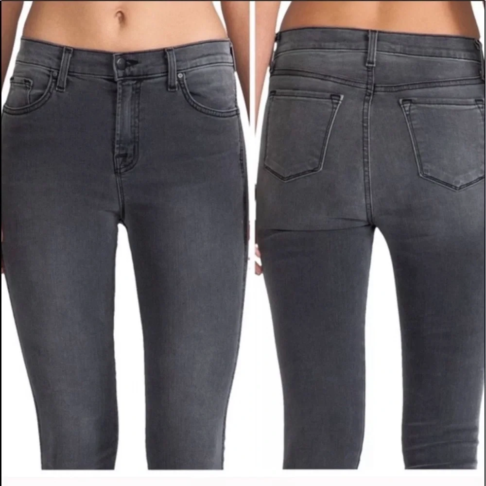 SOLD! J Brand Bree Cropped Skinny Ankle Jeans in Nightbird Faded Black Wash - Picture 2 of 12
